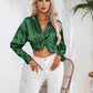 *APP EXCLUSIVE*  Satin Button Up Long Sleeve Shirt