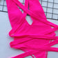 *APP EXCLUSIVE* Halter Neck Deep V One-Piece Swimsuit