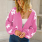 *App Exclusive* Floral Open Front Fuzzy Cardigan