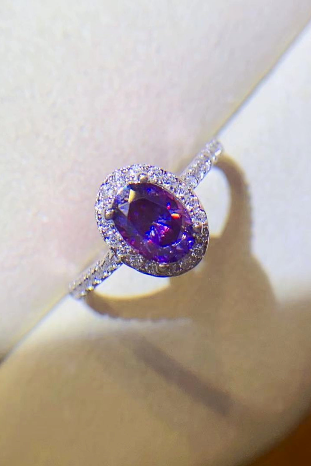 *APP EXCLUSIVE* 925 Sterling Silver 1 Carat Purple Moissanite Ring