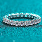 Moissanite Rhodium-Plated Ring