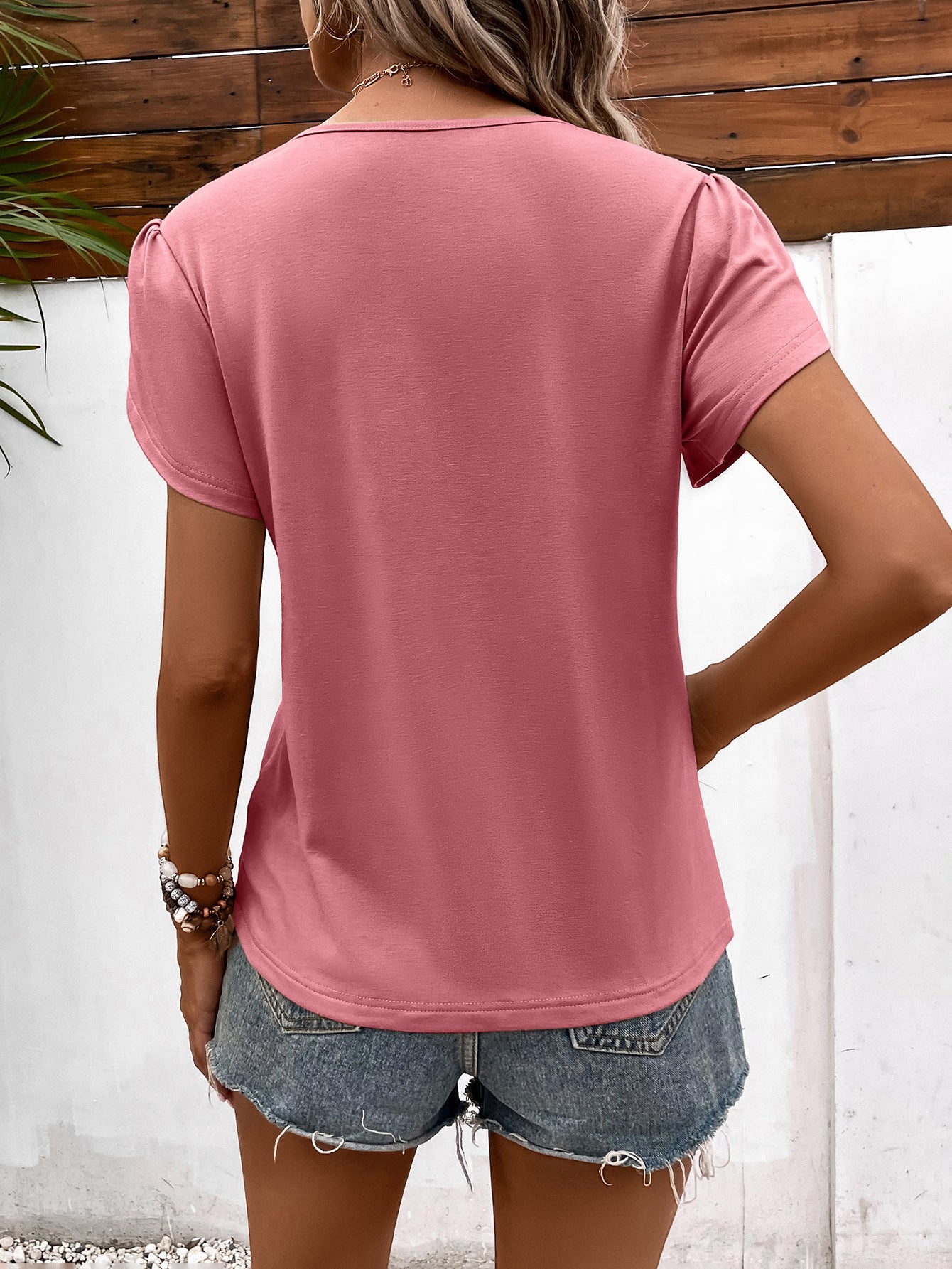 *APP EXCLUSIVE* Strappy Vneck Petal Sleeve Top