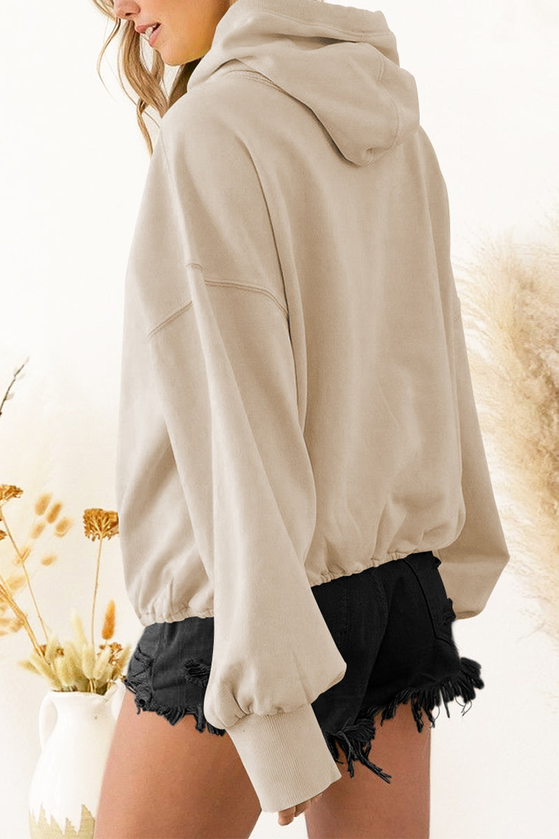 * APP EXCLUSIVE* Zip-Up Dropped Shoulder Hoodie