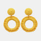 *APP EXCLUSIVE* Round Shape Raffia Grass Dangle Earrings