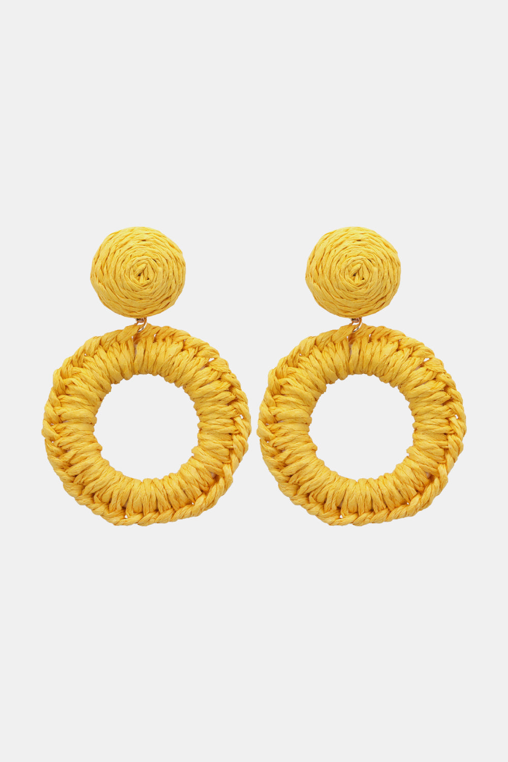 *APP EXCLUSIVE* Round Shape Raffia Grass Dangle Earrings