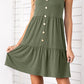 *APP EXCLUSIVE* Button Scoop Neck Sleeveless Tiered Dress