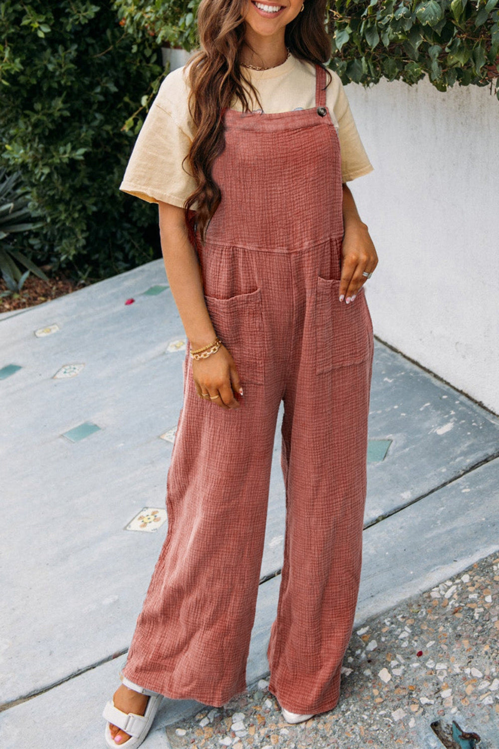 *APP EXCLUSIVE* Wide Leg Front Pocket Jumpsuit