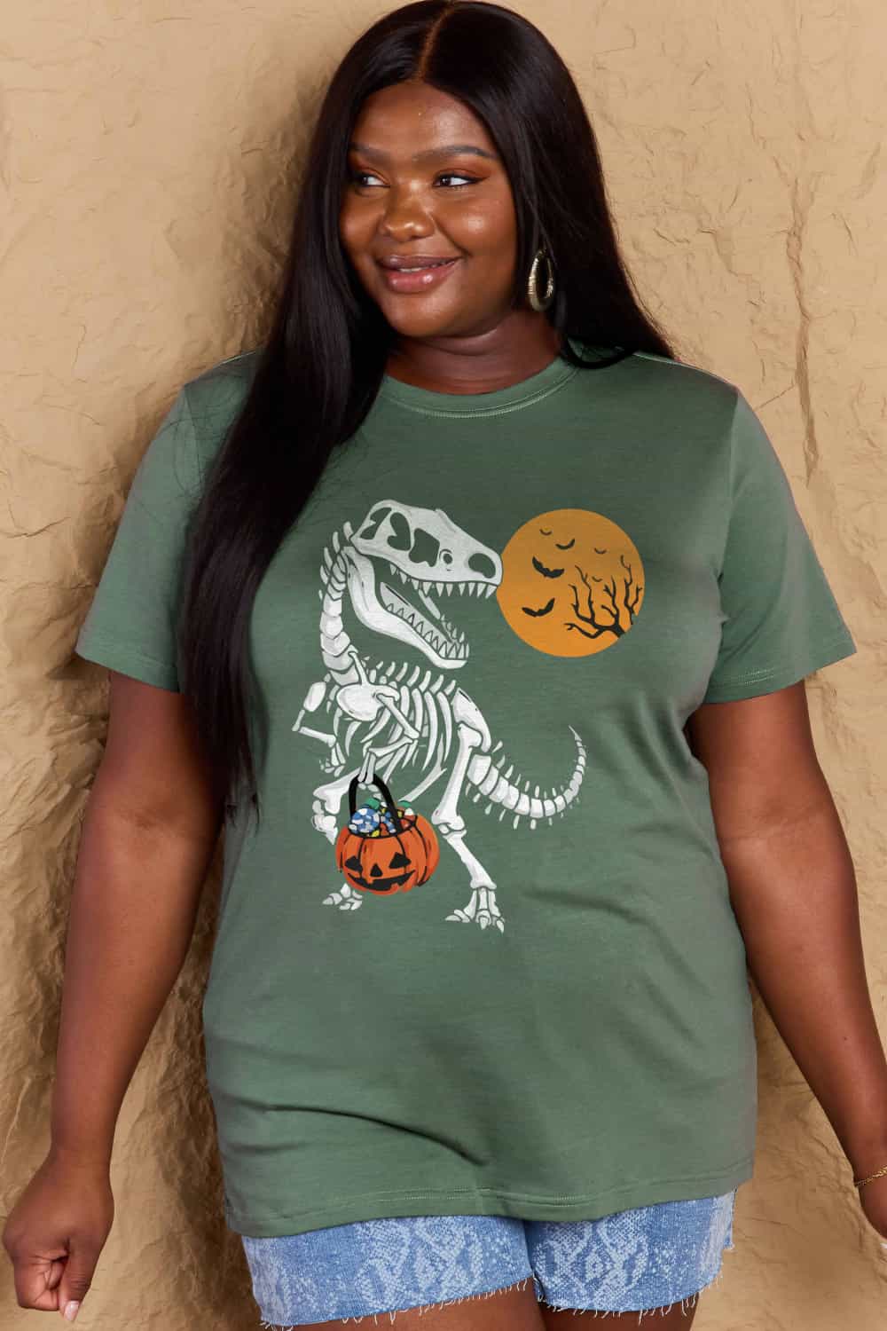 *APP EXCLUSIVE* Dinosaur Skeleton Graphic Cotton Tee