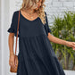 *APP EXCLUSIVE* Vneck Flounce Sleeve Tiered Dress