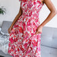 Floral Tie Shoulder Smocked Midi Dress