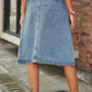 *APP EXCLUSIVE* Button Front A-Line Denim Skirt
