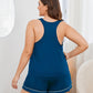 *APP EXCLUSIVE* Contrast Piping Racerback Tank and Shorts Lounge Set