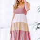 *APP EXCLUSIVE* Colorblock Tie Shoulder Tiered Dress