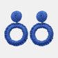 *APP EXCLUSIVE* Round Shape Raffia Grass Dangle Earrings