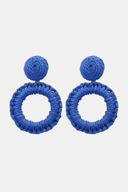 *APP EXCLUSIVE* Round Shape Raffia Grass Dangle Earrings