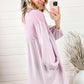 *APP EXCLUSIVE* Buttoned Collared Neck Dropped Shoulder Shirt Dress
