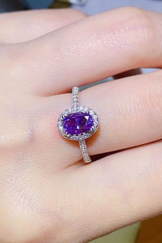 *APP EXCLUSIVE* 925 Sterling Silver 1 Carat Purple Moissanite Ring