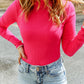 *APP EXCLUSIVE* High Neck Long Sleeve Ribbed Top