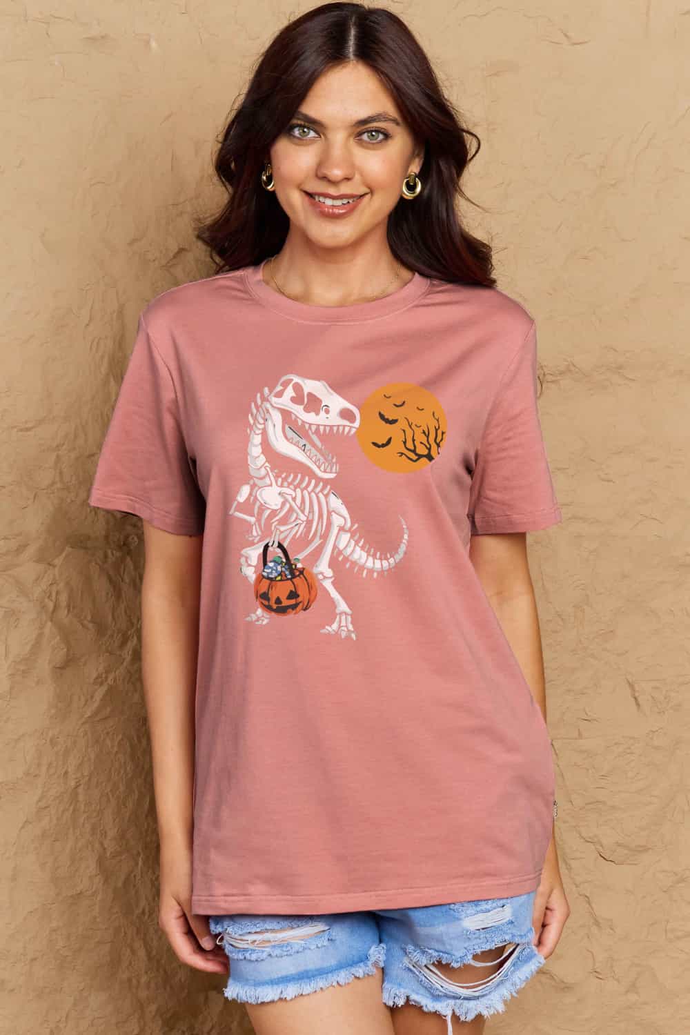 *APP EXCLUSIVE* Dinosaur Skeleton Graphic Cotton Tee