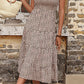 *APP EXCLUSIVE* Leopard Print Smocked Tie Shoulder Dress