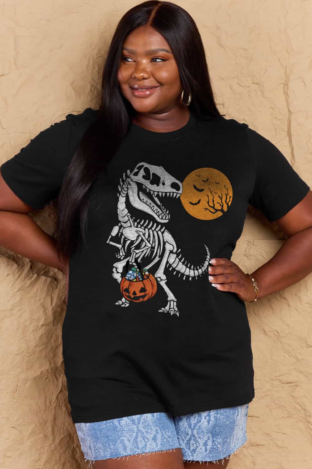 *APP EXCLUSIVE* Dinosaur Skeleton Graphic Cotton Tee