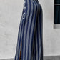 *App Exclusive* Striped Slit Wide Leg Pants