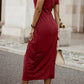 *APP EXCLUSIVE* Cold Shoulder Short Sleeve Split Dress