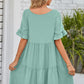 *APP EXCLUSIVE* Vneck Flounce Sleeve Tiered Dress