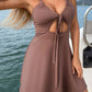 *App Exclusive* Cutout Halter Neck A-Line Dress