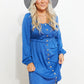 *App Exclusive* Scoop Neck Empire Waist Long Sleeve Mini Dress