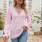 * APP EXCLUSIVE* Eyelet Lace Trim Flounce Sleeve Blouse