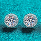 *APP EXCLUSIVE* 1 Carat Moissanite Rhodium-Plated Round Stud Earrings