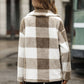 Plaid Collared Neck Button Down Jacket
