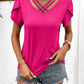 *APP EXCLUSIVE* Strappy Vneck Petal Sleeve Top