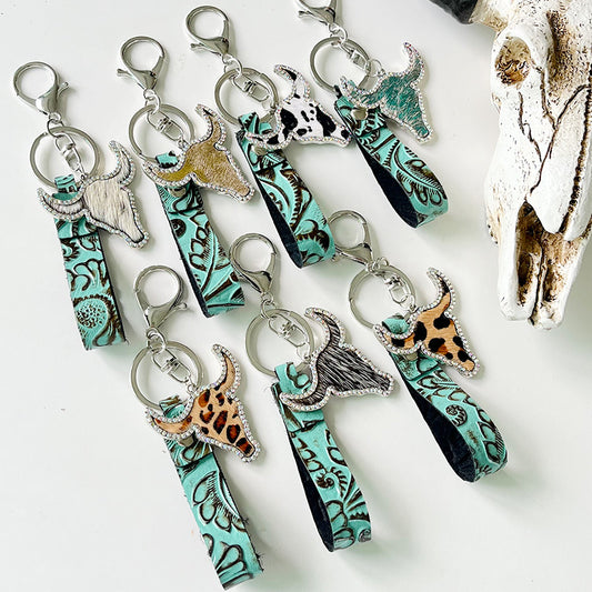 *APP EXCLUSIVE* Rhinestone Bull Keychain