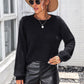 *APP EXCLUSIVE* Lace Detail Cutout Long Sleeve Pullover Sweater