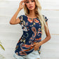 Round Neck Butterfly Sleeve Top