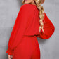 *APP EXCLUSIVE* Tied Flounce Sleeve Plunge Romper