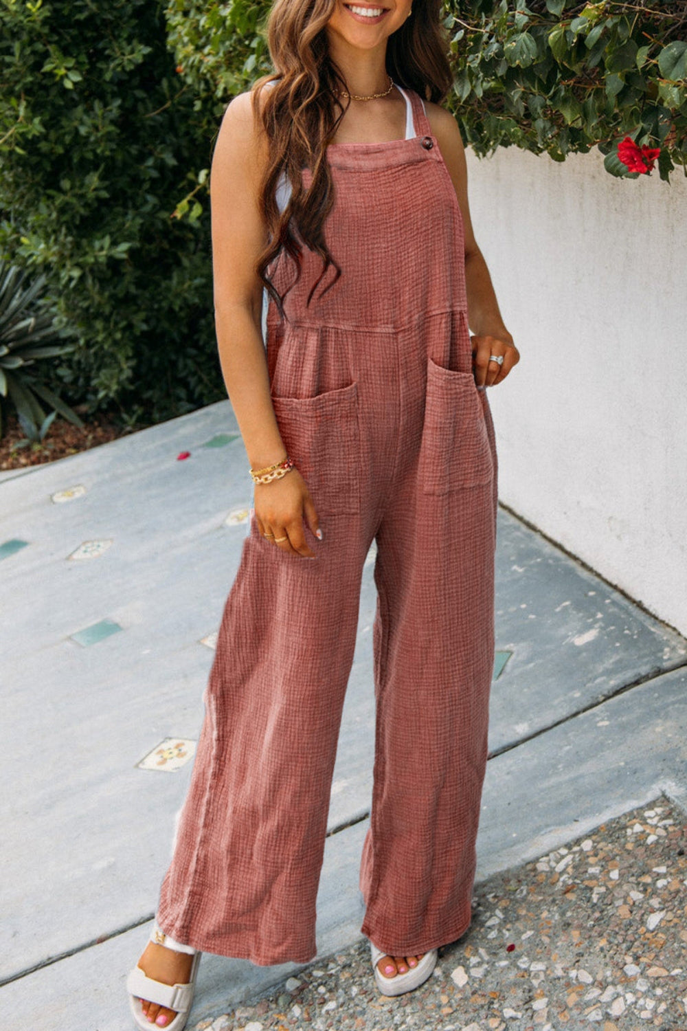 *APP EXCLUSIVE* Wide Leg Front Pocket Jumpsuit