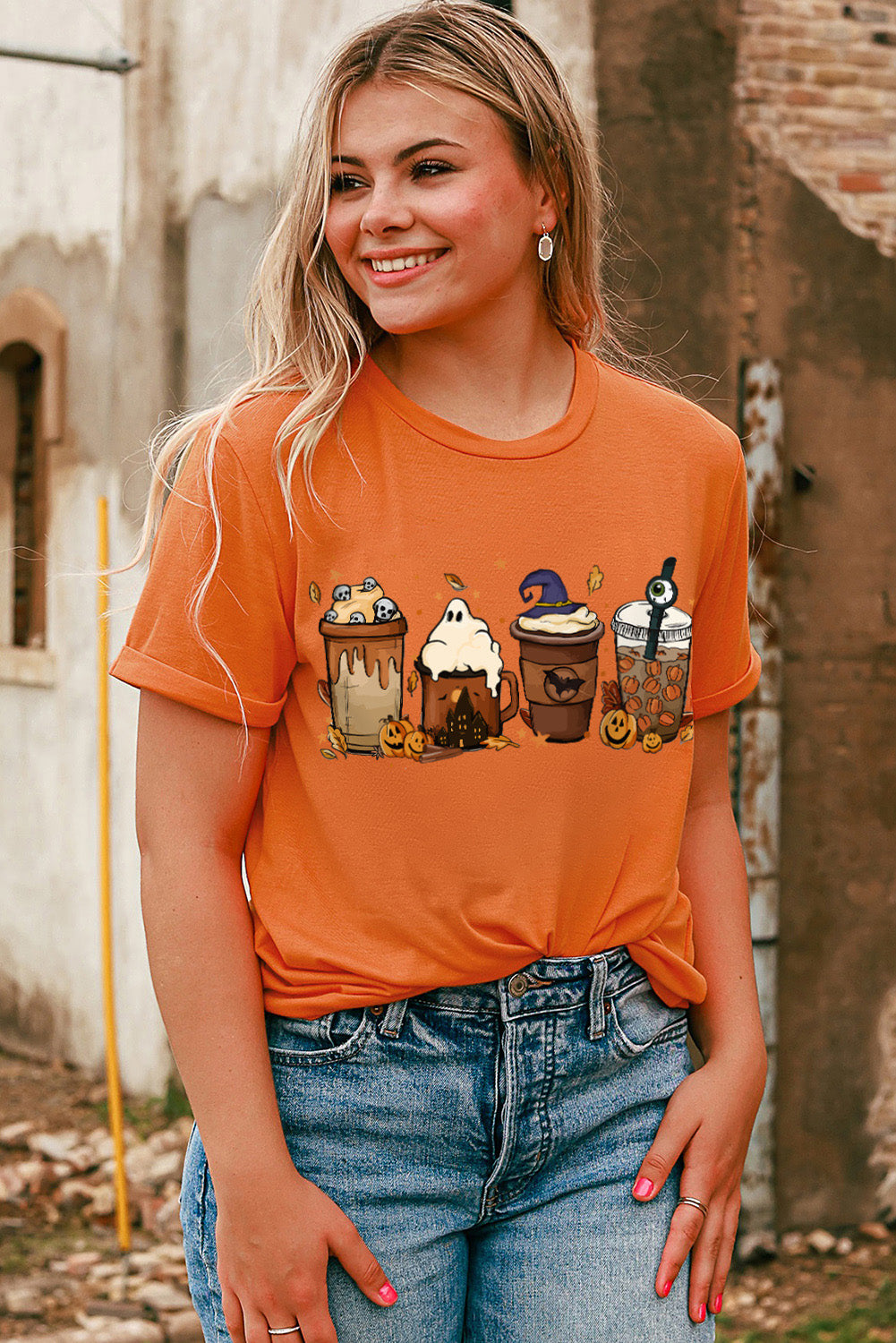 *APP EXCLUSIVE* Spooky Drinks Graphic Round Neck T-Shirt