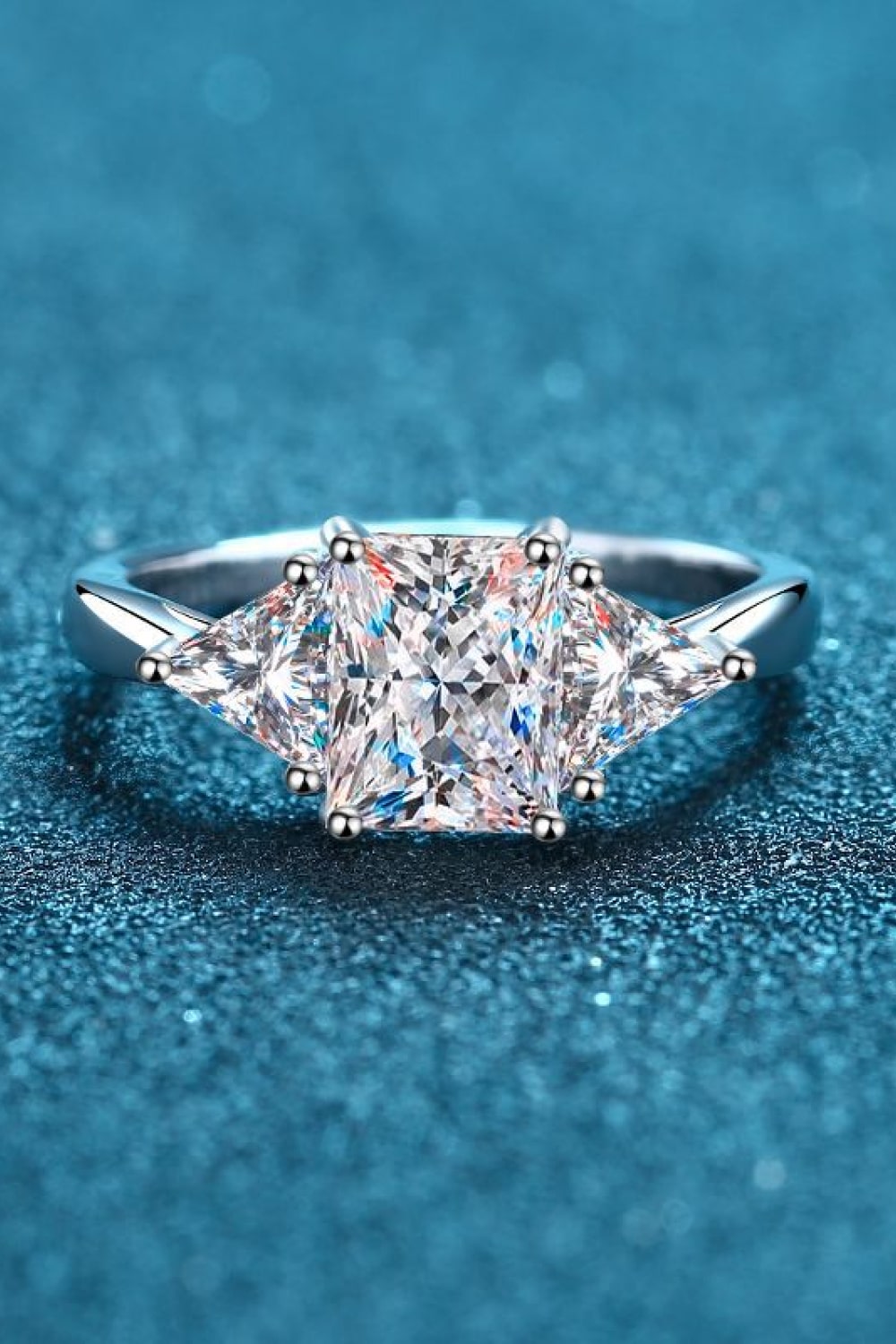 *APP EXCLUSIVE* 3 Carat Moissanite 925 Sterling Silver Rhodium-Plated Ring