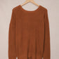 *App Exclusive* Crisscross Open Back Waffleknit Sweater