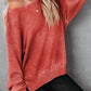 *APP EXCLUSIVE* Dropped Shoulder Slit Sweatshirt