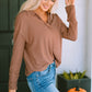 *APP EXCLUSIVE* Lapel Collar Dropped Shoulder Blouse