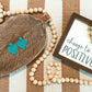 Teal Seedbead Heart Earrings