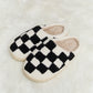 *APP EXCLUSIVE* Checkered Print Plush Slide Slippers
