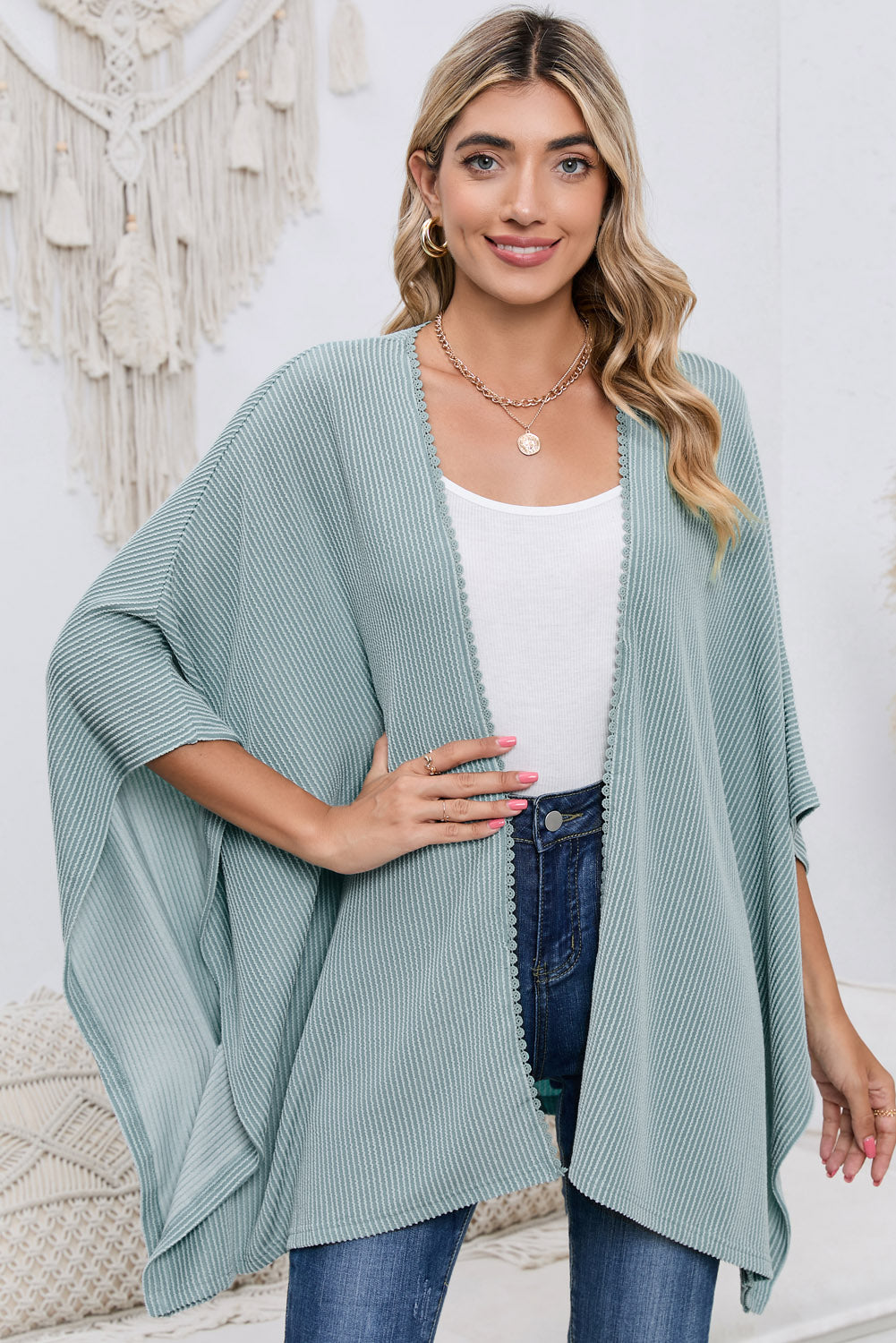 *APP EXCLUSIVE* Open Front Dolman Sleeve Cardigan
