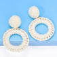 *APP EXCLUSIVE* Round Shape Raffia Grass Dangle Earrings