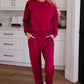 Top and Drawstring Pants Lounge Set