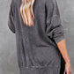 *APP EXCLUSIVE* Dropped Shoulder Slit Sweatshirt